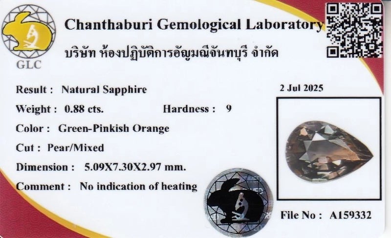 $1 RES * Buy Now $1600.00 * 0.88ct VS UNHEATED Pear SAPPHIRE Loose Gemstone Carousel 2