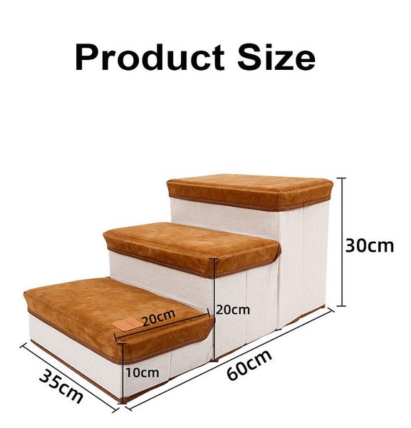 Dog Stairs with Foldable Storage Box 3 Steps Carousel 8