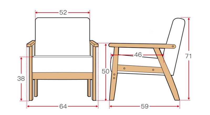Wood Frame Fabric Single Accent Chair Carousel 6