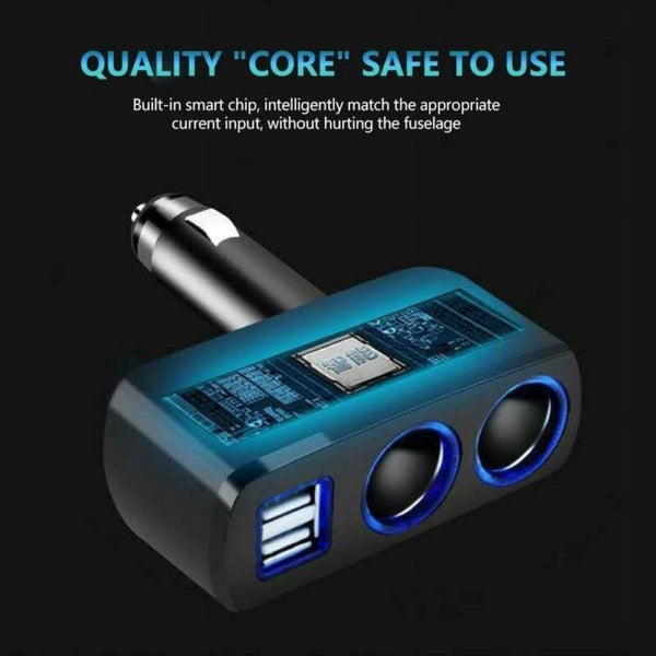 Dual USB Car Charger Socket Splitter, 12V Power Adapter for Multiple Device Carousel 2