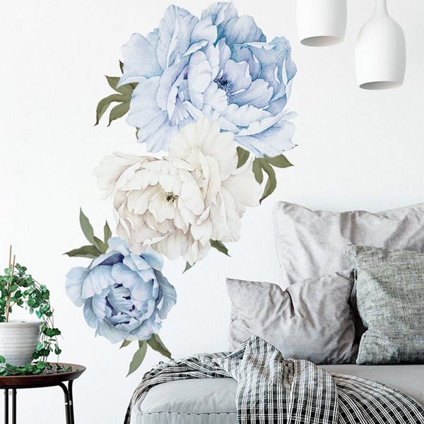 Large Peony Flower Art Wall Sticker Living Room Decals Home DIY Decoration Carousel 1