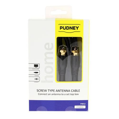 PUDNEY RG6 Coaxial F-Type Cable - 2m PVC [P3012] Carousel 1
