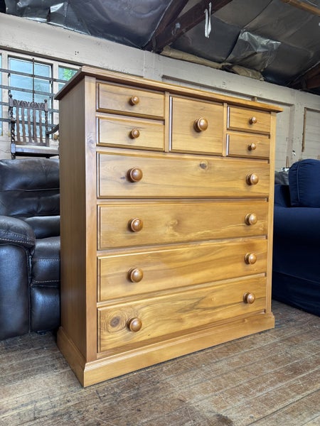 Large NZ Made Rimu 9Dr Tallboy By Cressey Furniture Carousel 2