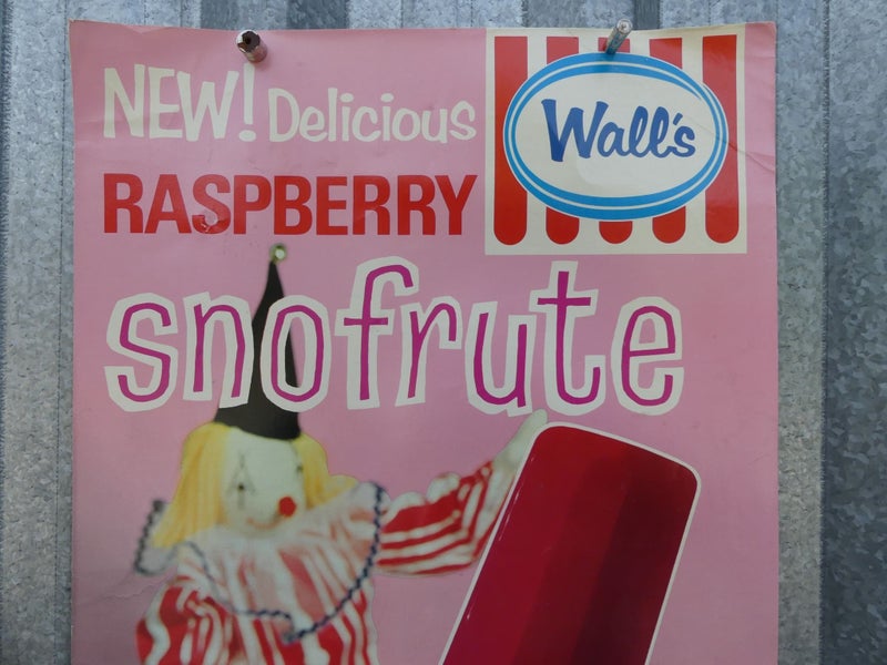 NZ Vintage Ice Cream Advertising Poster Wall's Icecream Raspberry Snofrute Carousel 2