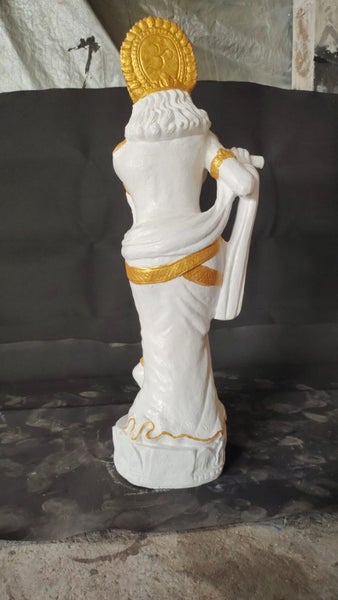 Lord Krishna Statue - Fiber Cement - 120cms - White & Gold Finish Carousel 4