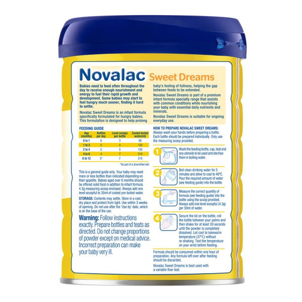 Novalac Sweet Dreams Premium Infant Formula Powder 800g Carousel 3