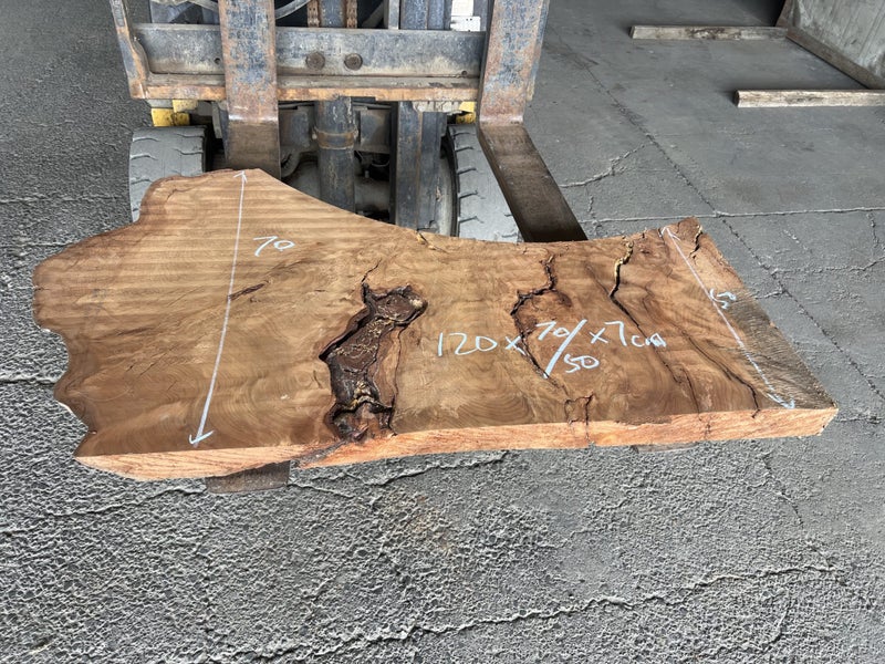 Small Ancient Swamp Kauri Slab – 120 × 70/50 × 7 cm (Ready to Work)64593648854273111