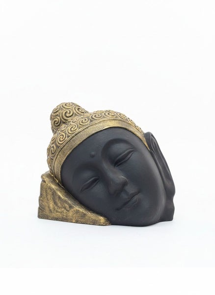 Buddha Face Statue - Fiber Cement - Black & Gold Finish - 45x45cms Carousel 1