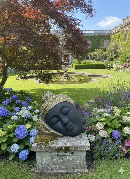 Buddha Face Statue - Fiber Cement - Black & Gold Finish - 45x45cms Carousel 3