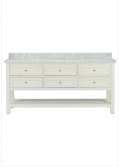 ** Defect Model ** Jago Double Vanity W183 - Carrara Marble Top - White *55%OFF Carousel 1