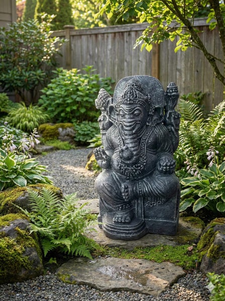 Lord Ganesh Statue - Fiber Cement - Black Finish - 60cms Carousel 1