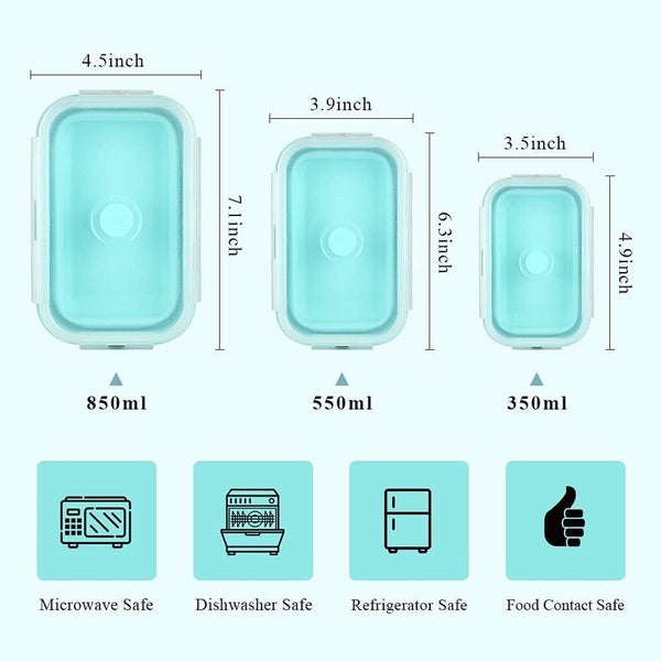 Collapsible Silicone Food Storage Containers with Lids, Silicone Lunch Box Carousel 2