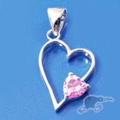 Sterling Silver Heart Shape Pendant Carousel 1