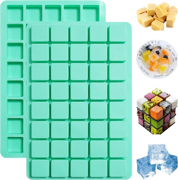 2 Pack 40-Cavity Square Caramel Candy Silicone Molds,Chocolate Forf Truffle Carousel 1