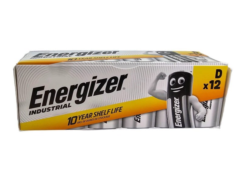 Energizer D size (EN95, LR20) Industrial Alkaline 1.5V battery (12 pack) /bulk Carousel 1