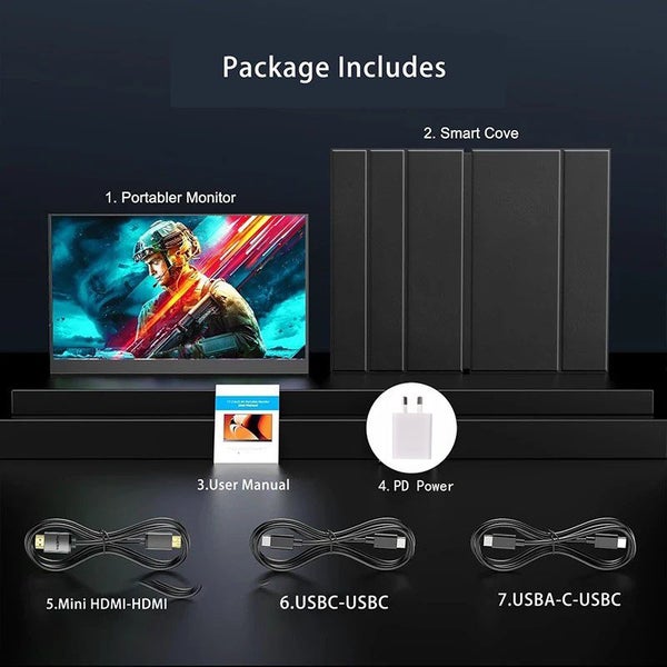 16”Portable Touch Monitor USB C HDMI 2.5K 144Hz Extender Laptop Gaming Display Carousel 10