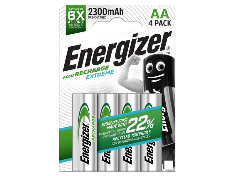 Energizer AA 2300mAh Recharge Extreme Rechargeable Batteries - 4 Pack Carousel 1