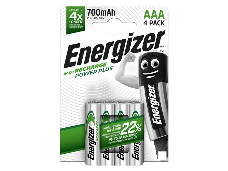 Energizer AAA 700mAh Recharge Power Plus Rechargeable Batteries - 4 Pack Carousel 1