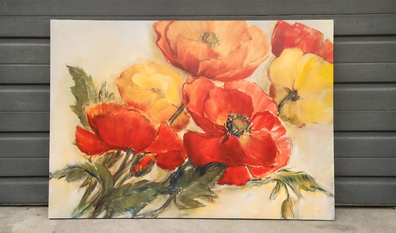 Large Mounted Print on MDF - Poppies Carousel 1