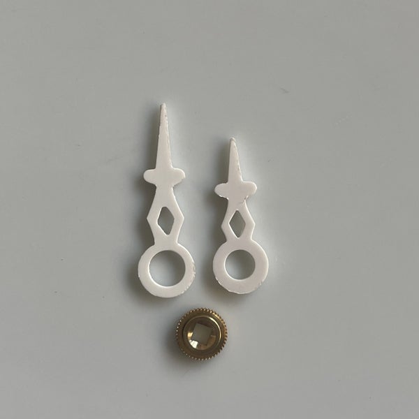 ONE PAIR of White Cuckoo Clock Hands – 8 Sizes Available Carousel 2