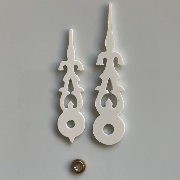 ONE PAIR of White Cuckoo Clock Hands – 8 Sizes Available Carousel 7