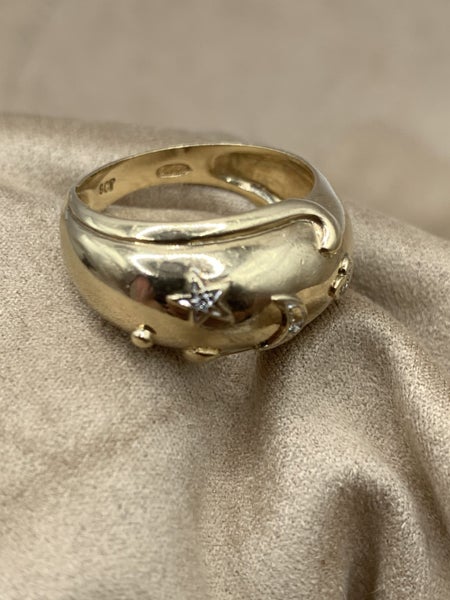 "SWEET GIFT" 9ct Gold Diamond Designed Dome Ring *Perfect Gift* Carousel 1