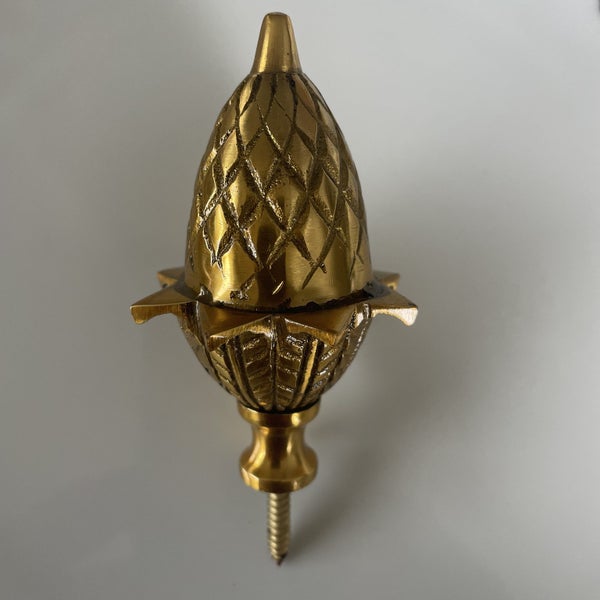 Large Brass Acorn Ball Spire Finial – Grandfather Clock (83mm High, Solid Brass) Carousel 1