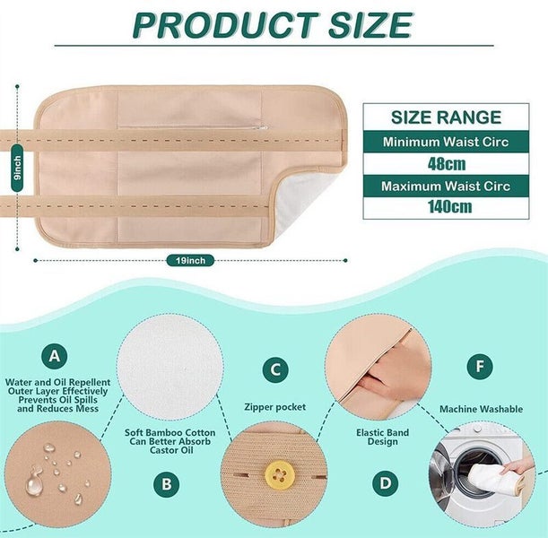 Reusable Castor Oil Pack Wrap Belt Carousel 10