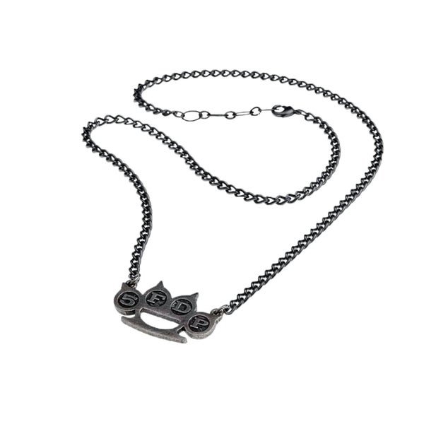 Five Finger Death Punch Pendant Necklace Knuckle Duster Logo Official Metallic Carousel 2