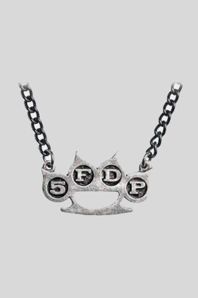 Five Finger Death Punch Pendant Necklace Knuckle Duster Logo Official Metallic Carousel 4