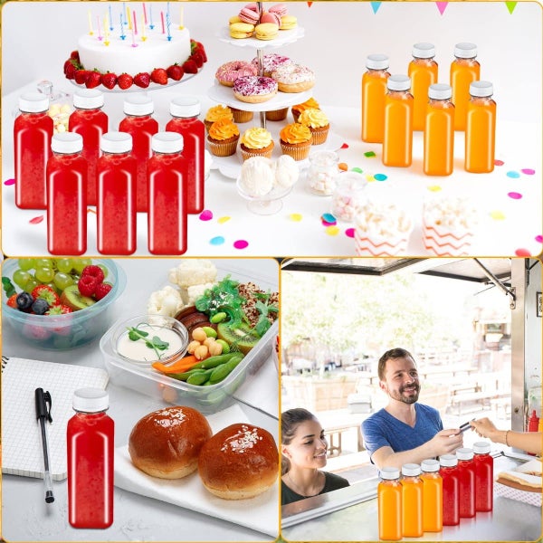 3 Pack 12 Oz Juice Bottles Plastic Mini Fridge Bottles, Leak Proof, Beverag Carousel 7