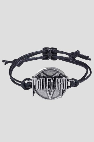 Motley Crue Wristband Pentagram 3D Band Logo Disc new Official Pewter Carousel 2