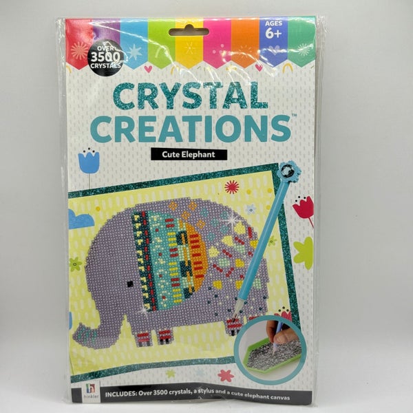 Hinkler Crystal Creations Cute Elephant Diamond Painting Kit (3500+ Crystals) Carousel 1