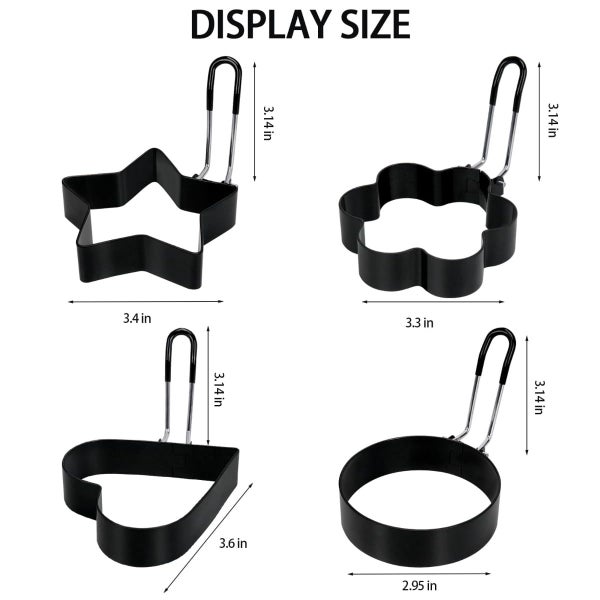 6 Pack Egg Rings for Frying Eggs, Egg Cooking Stainless Steel, for English Carousel 2