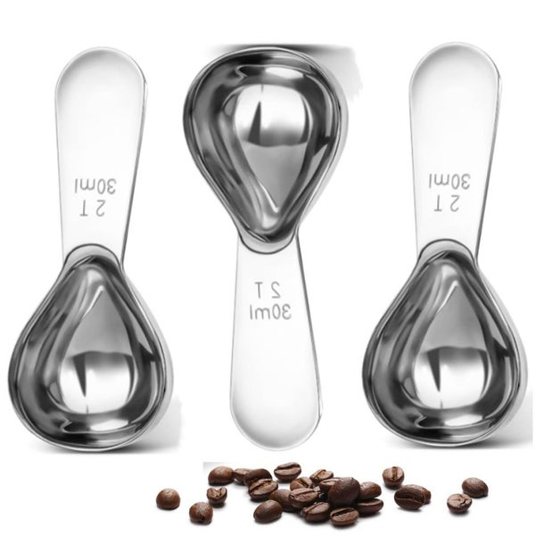 2 Pack Stainless Steel Coffee Scoop Tablespoon Measuring Spoons Short Handl Carousel 1