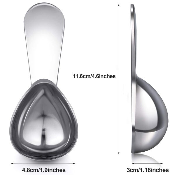 2 Pack Stainless Steel Coffee Scoop Tablespoon Measuring Spoons Short Handl Carousel 2