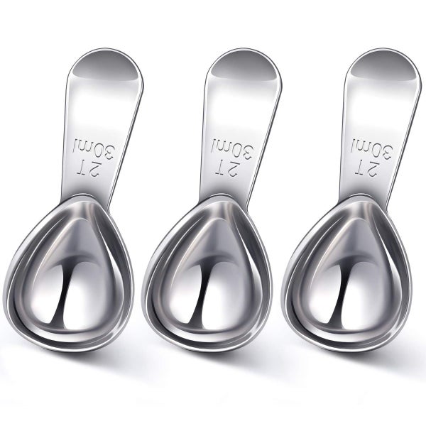 2 Pack Stainless Steel Coffee Scoop Tablespoon Measuring Spoons Short Handl Carousel 7