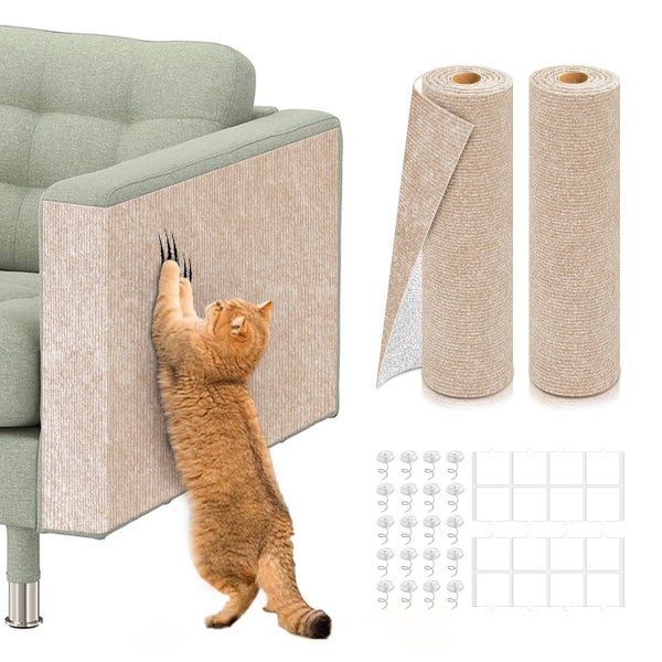 2 Pack Cat Scratch Furniture Protector, Self-Adhesive Cat Scratcher Mats, D Carousel 9