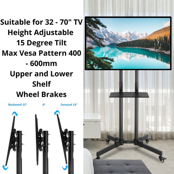 TV Stand with Wheels 32-70" New Carousel 1
