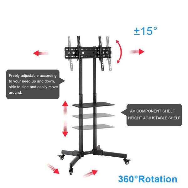TV Stand with Wheels 32-70" New Carousel 2