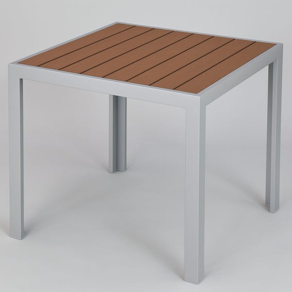 Tanabizon Outdoor WPC Square Table, Aluminum Carousel 1