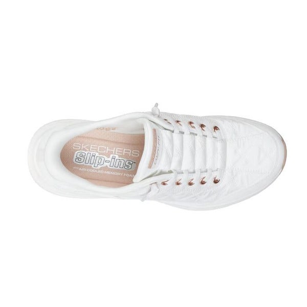 Skechers Womens Slip In Contour Foam Golden Hour Cozy Fit White Rose Gold Carousel 2