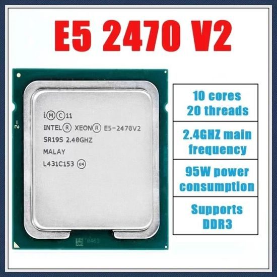 Intel Xeon Processor E5 2470 CPU E5-2470 v2 10 Cores 20 Threads 2.4G Max 3.2G Carousel 1
