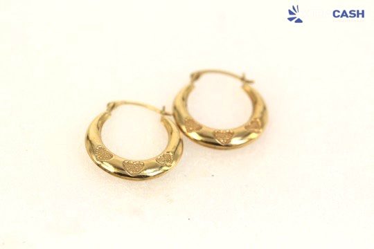9ct Yellow Gold Heart Hoops Carousel 1