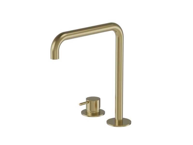 Buddy Square 2 Hole High Mixer Brushed Brass PVD *Excess Stock* Was $1599 Carousel 1