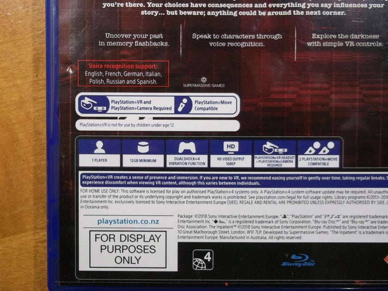 The Inpatient - PS4 VR Game - Excellent Condition Carousel 4