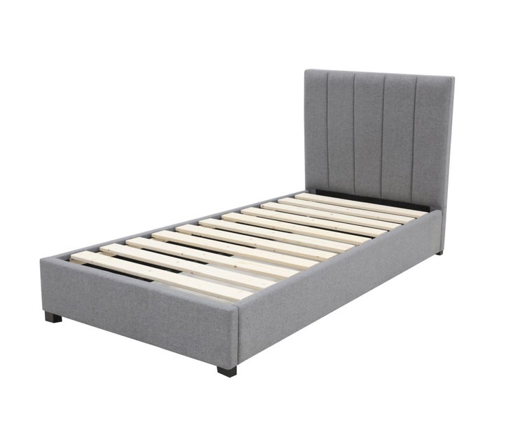Sleepcenter Modern Headboard Bed Frame - King Single - Grey Carousel 1