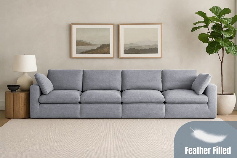 FAIRFIELD Feather-Filled Sectional Modular Sofa Range - 4PC Combo Set Carousel 2