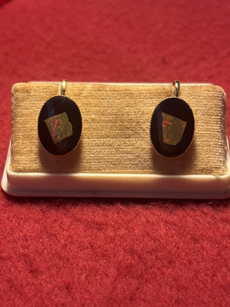 Vintage Ankibana Australian Opal Earrings – Screw-On, With Original Cas Carousel 1