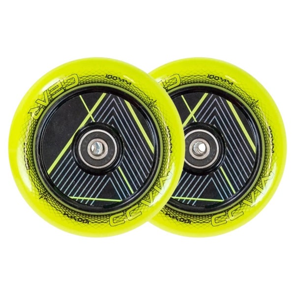 MADD GEAR 100MM RAVEN HOLLOW CORE WHEEL GREEN PAIR Carousel 1